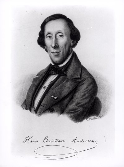 Portrait de Hans Christian Andersen (1805-1875) - Johan Frederick Moller