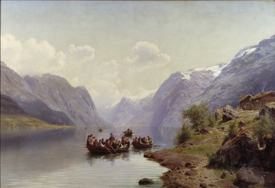 Cortège nuptial sur le fjord de Hardanger, 1865 - Johan Fredrik Eckersberg