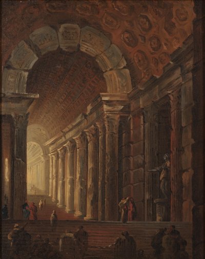 Un escalier voûté, vers 1783 - Johan Gottlob Brusell