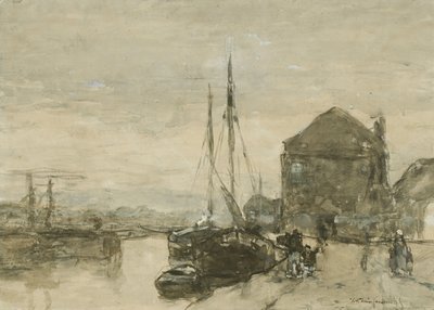 Vue de Turfmarkt et Eendjespoort à Haarlem - Johan Hendrik Weissenbruch