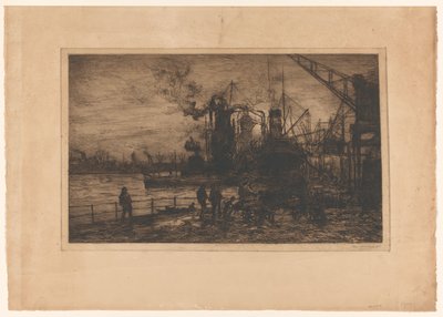 Vue du port de Rotterdam - Johan Hendrik van Mastenbroek (signed by artist)