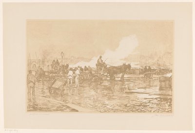 Vue du port à Rotterdam - Johan Hendrik van Mastenbroek (signed by artist)