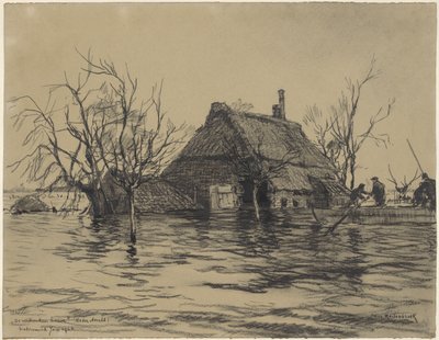 Ferme inondée à Neder-Asselt (Pays de Maas et Waal) - Johan Hendrik van Mastenbroek