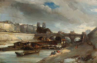Bateau lavoir près du Pont Neuf, Paris - Johan Jongkind