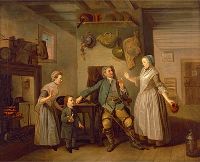 David Garrick et Mary Bradshaw dans "Le Retour du Fermier" de David Garrick - Johan Joseph Zoffany RA