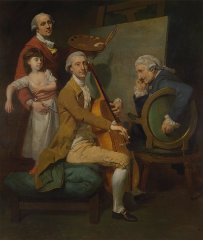 Autoportrait avec sa fille Maria Theresa, James Cervetto et Giacobbe Cervetto - Johan Joseph Zoffany RA