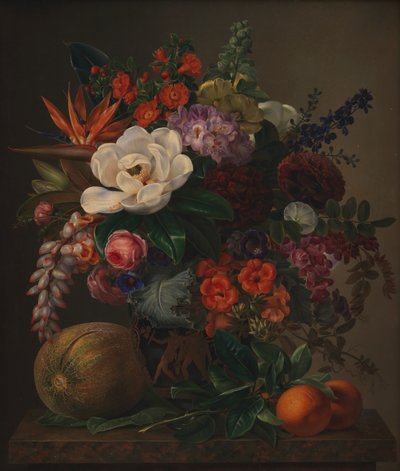 Fleurs dans un vase, Sorrente 1834 - Johan Laurents Jensen