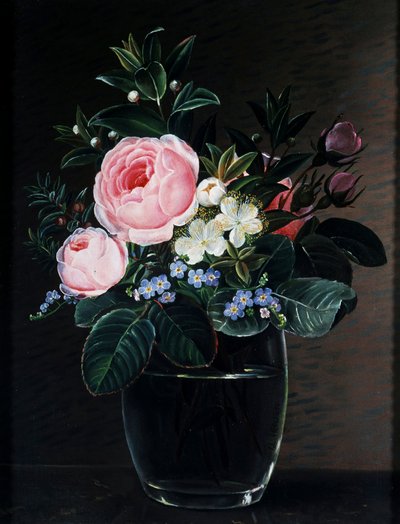 Roses et myosotis (ne m