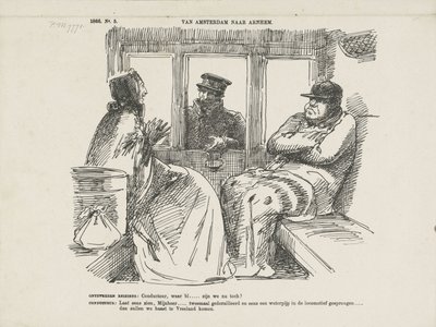 Caricature des nombreux accidents sur la ligne de chemin de fer du Rhin, 1866 (D