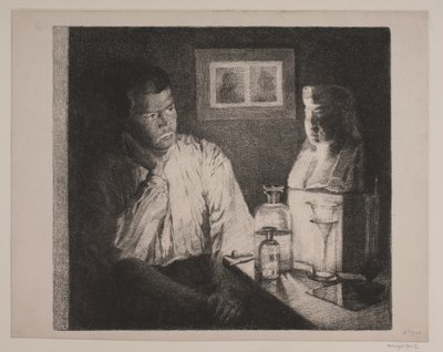 Un homme regardant un buste - Johan Rohde