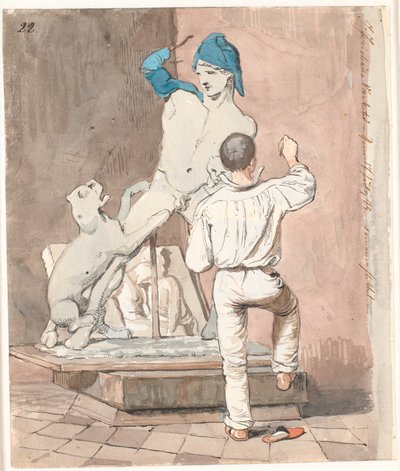 Le sculpteur J.A. Jerichau dans son atelier à Rome - Johan Thomas Lundbye