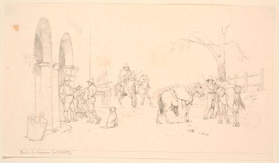 Campagnards devant une fromagerie - Johan Thomas Lundbye