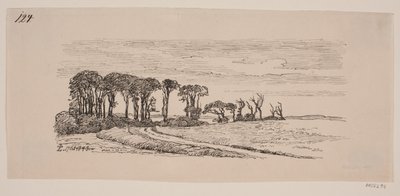 Paysage avec une rangée d