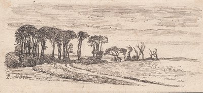 Paysage avec une rangée d