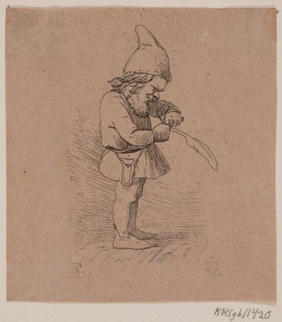 Nisse taillant une plume - Johan Thomas Lundbye