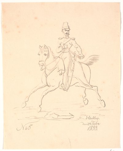 Soldat à cheval, tourné vers la gauche - Johan Thomas Lundbye