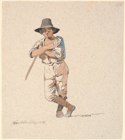 Jeune berger debout - Johan Thomas Lundbye