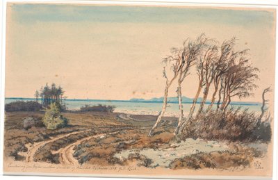 Vue vers Kullen depuis la côte entre Odinshøj et Hornbæk - Johan Thomas Lundbye
