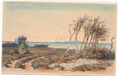 Vue vers Kullen depuis la côte entre Odinshøj et Hornbæk - Johan Thomas Lundbye