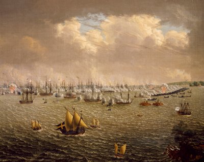 Bataille de Skargard entre les flottes suédoise et russe pour la domination de la Suède sur la Finlande, 10 juillet 1790 - Johan Tietrich Schoultz