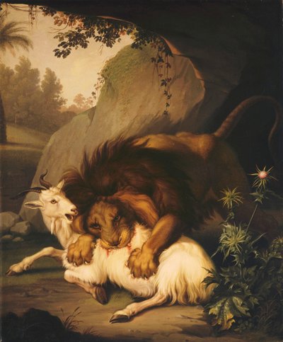 Un lion attaquant une chèvre, 1785 - Johan Wenzel Peter