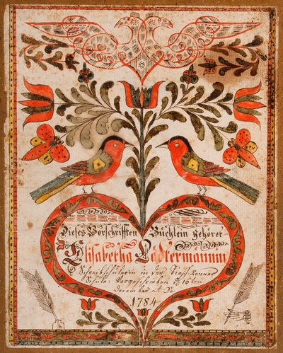 Couverture pour un livre de modèles de copie (Vorschriften-Büchlein) - Johann Adam Eyer