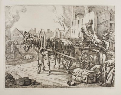 Cosaques pillant dans une ville - Johann Adam Klein