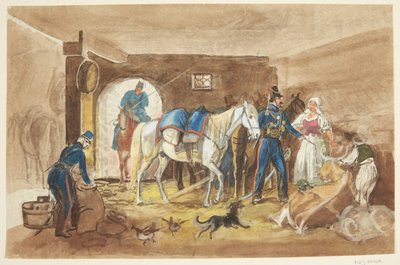 Cavaliers dans une étable - Johann Adam Klein