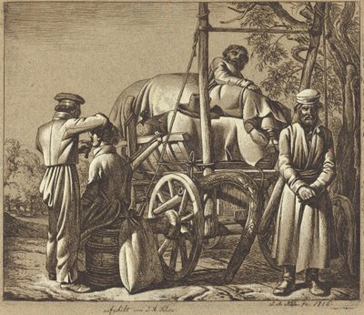 Soldats russes avec un barbier - Johann Adam Klein