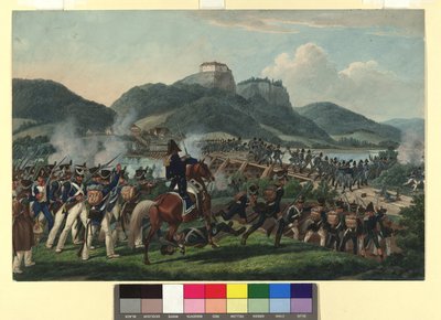 Passage des troupes autrichiennes sous le baron Hiller près de Hollenburg sur la Drave, le 19 septembre 1813 - Johann Adam Klein