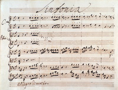 Première page de la partition musicale d
