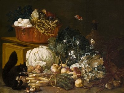 Nature morte avec écureuil - Johann Amandus Wink