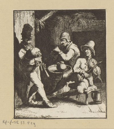 Trois hommes jouant de la musique - Johann Andreas Benjamin Nothnagel (possibly)