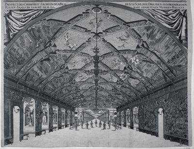 La salle des Géants avec le ballet mauresque à Dresde en 1678 - Johann Atzelt