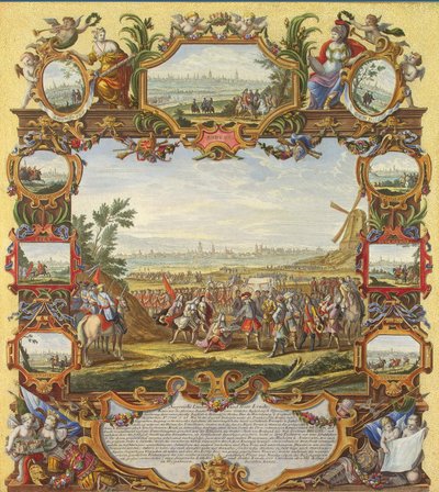 Capture de la forteresse française de Menin par les troupes alliées en 1706, début du 18ème siècle - Johann August Corvinus