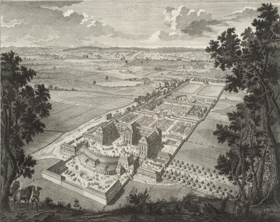 Vue en perspective de la ménagerie du château de Weißenstein à Pommersfelden - Johann August Corvinus