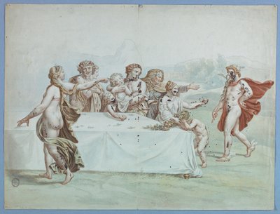 Hermès dans le jardin des Hespérides - Johann August Nahl the Younger