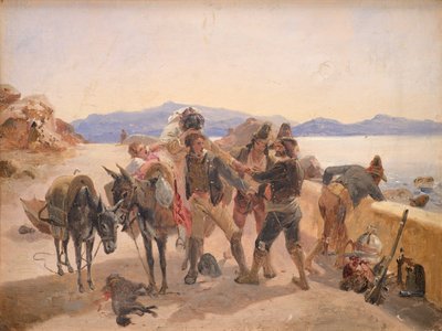 Des voleurs attaquant des voyageurs - Johann Baptist Kirner