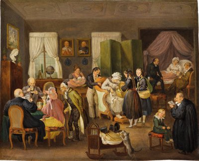 Visite à la maison du pasteur protestant pour le baptême - Johann Baptist Pflug