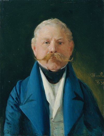 Homme en habit bleu et gilet blanc - Johann Baptist Reiter