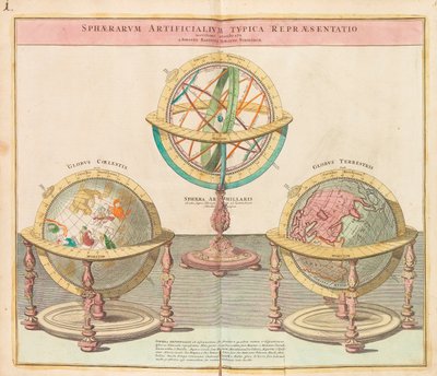 Les globes du Grand Atlas du monde entier, 1725 - Johann Baptista Homann