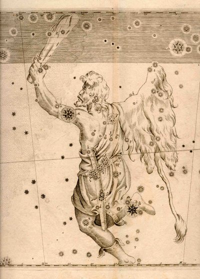 Uranometria (1661) montrant la constellation Orion - Johann Bayer