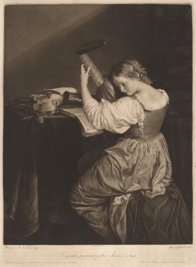 Le joueur de luth - Johann Bernard after Orazio Gentileschi