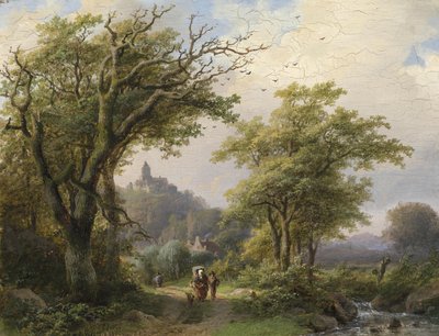 Promeneur au bord du ruisseau - Johann Bernhard Klombeck