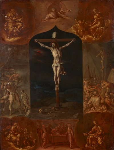 Le Christ crucifié et sept scènes bibliques - Johann Carl von Reslfeld