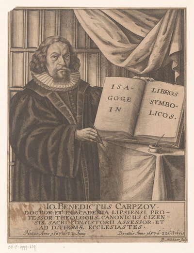 Portrait de Johann Benedict Carpzov - Johann Caspar Hoeckner