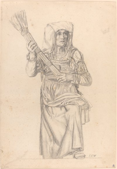 Paysanne italienne avec un balai - Johann Caspar Weidenmann