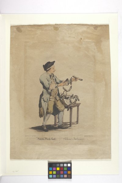 Wälsche Würste Kauft - Salami Italiani (gravure à la main) - Johann Christian (after) Brand