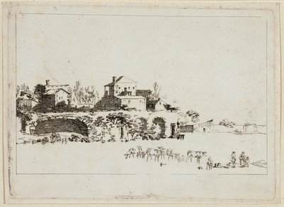 Paysage avec cabanes - Johann Christian Brand