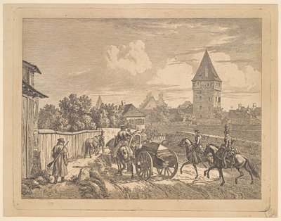Lanciers russes escortant le cassonne régimentaire, 1816 - Johann Christian Erhard